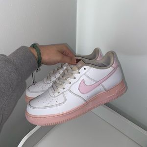 Pink/White Air Force 1s - used 
size 7 in boys/girls
$45
